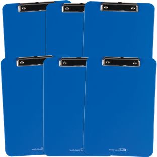 Group-Color Plastic Clipboards - Single Color - 6 clipboards