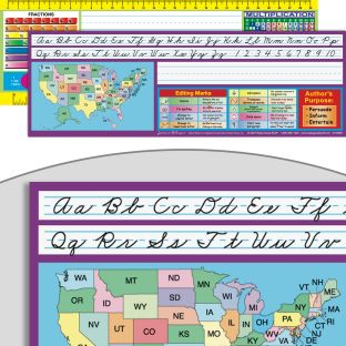 Zaner-Bloser Intermediate Two-Sided Cardstock Desktop Helpers™ with Testing Inserts - Set Of 12