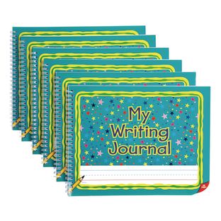 Deluxe Spiral Landscape Writing Journals (Teal Star Cover) - 112 Pages