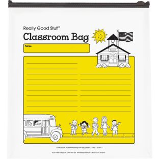 Reusable Classroom Take-Home Bags with Zip Top - Set of 30