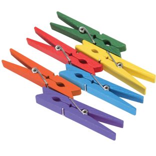 Classroom Management Rainbow Clothespins - 6 Colors